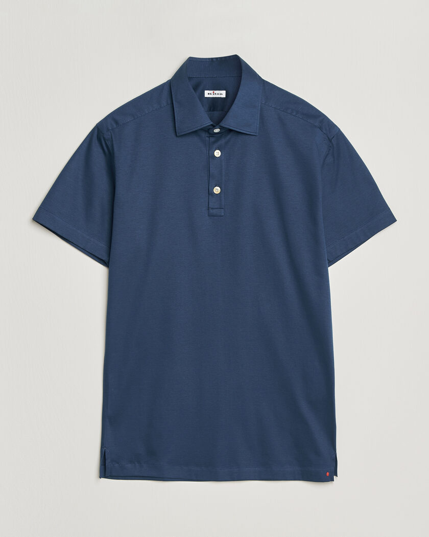 Kiton Short Sleeve Jersey Polo Dark Blue – Azul