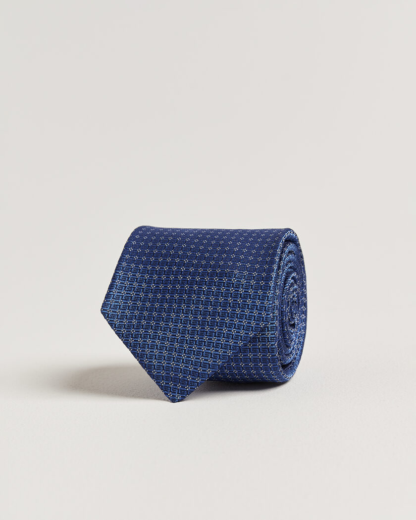 Kiton Micro Structure Silk Tie Navy – Azul