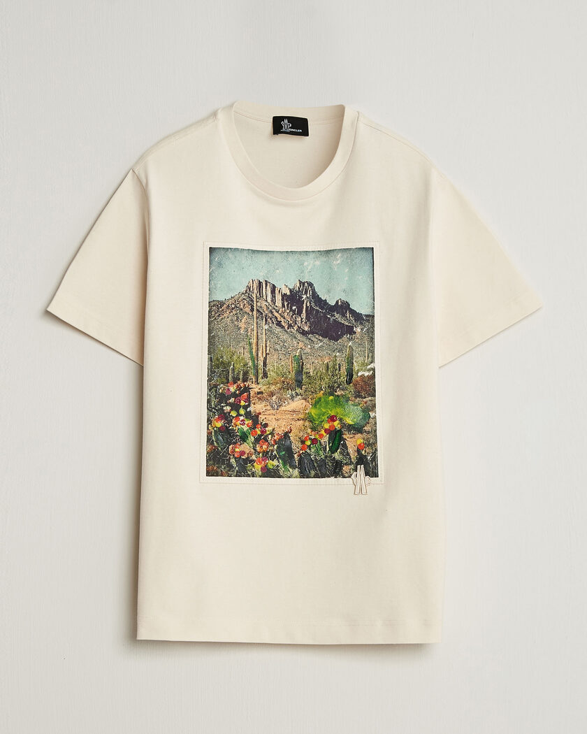 Moncler Grenoble Mountain Print T-Shirt Off White – Blanco