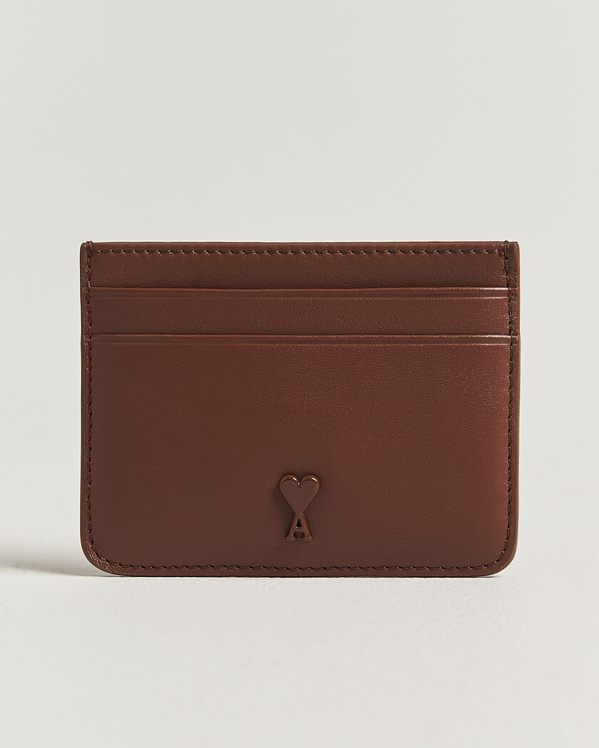 AMI Tonal Heart Logo Card Holder Caramel – Marrón