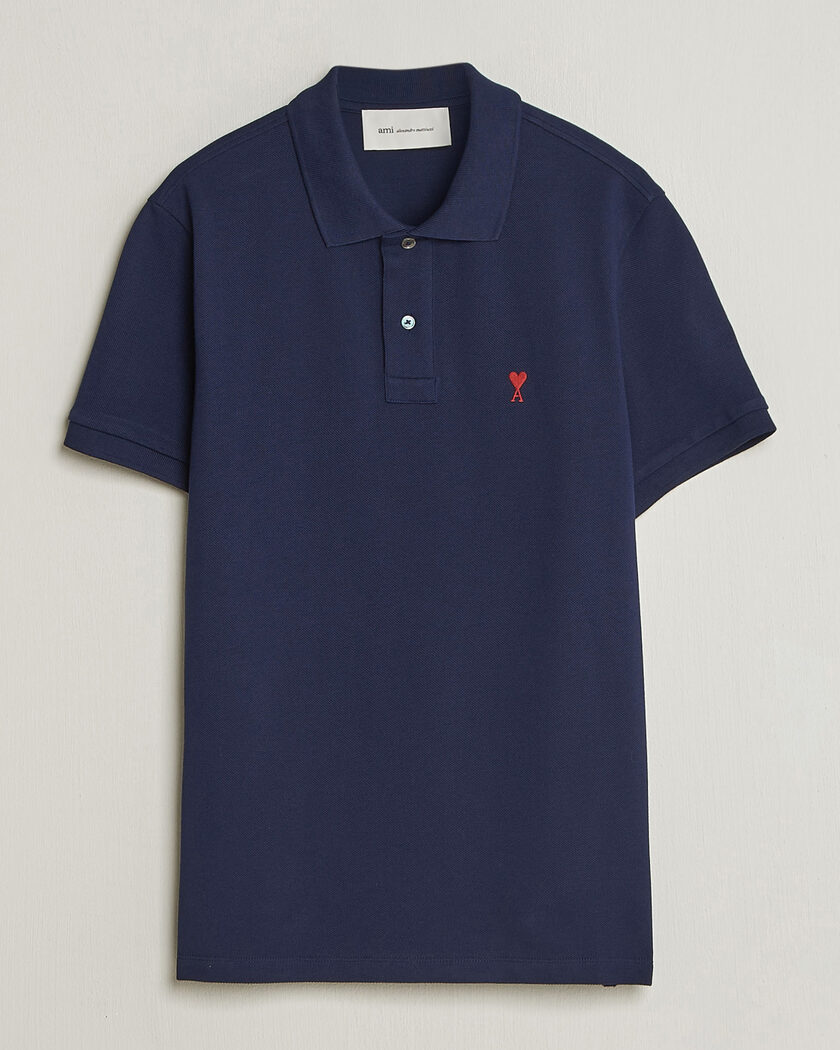 AMI Heart Logo Polo Navy – Azul