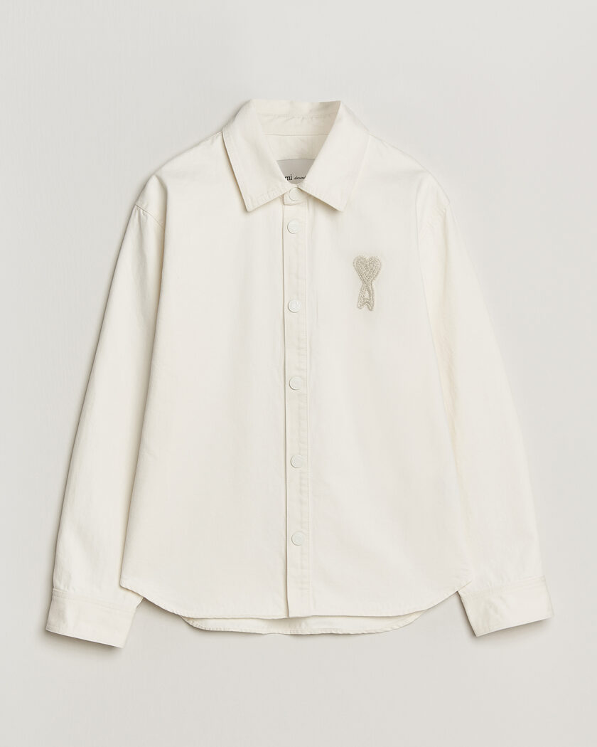 AMI Cotton Twill Overshirt Creme – Blanco