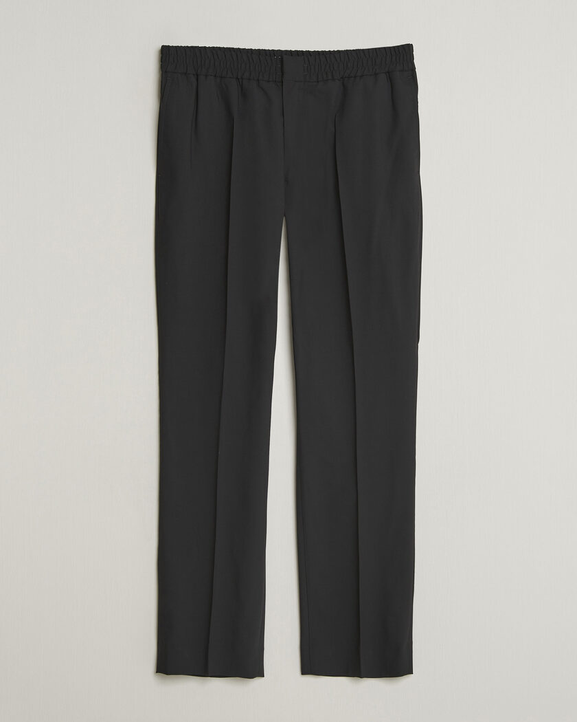 AMI Wool Drawstring Trousers Black – Negro