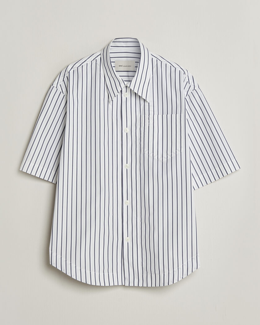 AMI Short Sleeve Camp Collar Shirt White/Blue – Azul