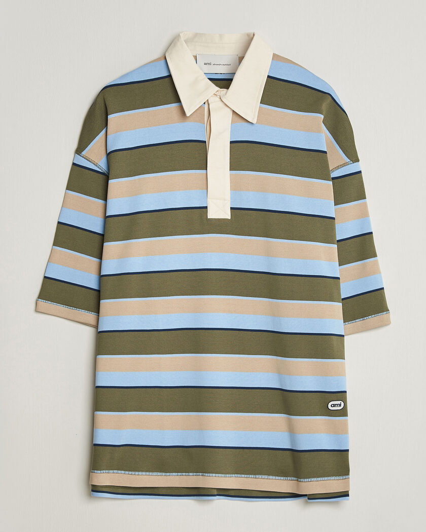 AMI Oversize Fit Striped Polo Multi – Multicolor