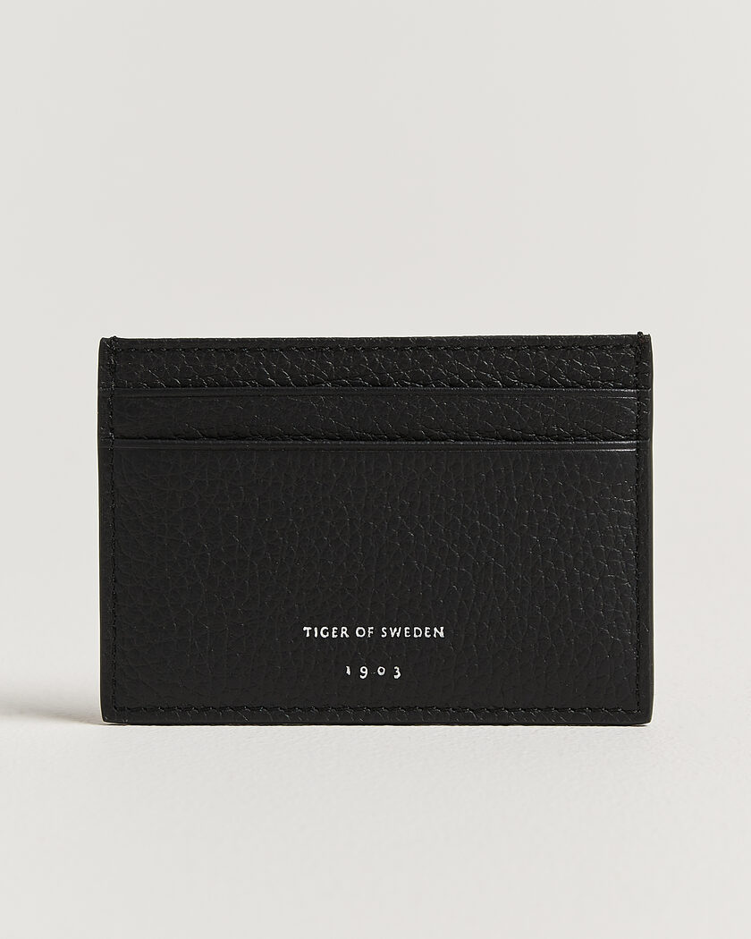 Tiger of Sweden Wharf Leather Card Holder Black – Negro