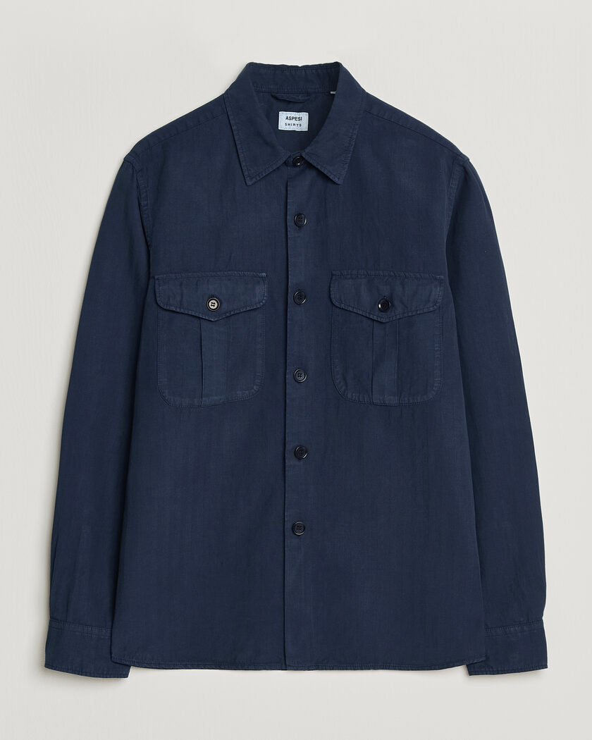 Aspesi Double Pocket Overshirt Navy – Azul