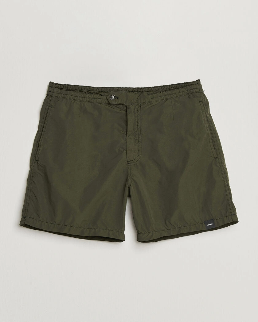 Aspesi Caprese Nylon Swim Trunks Military – Verde