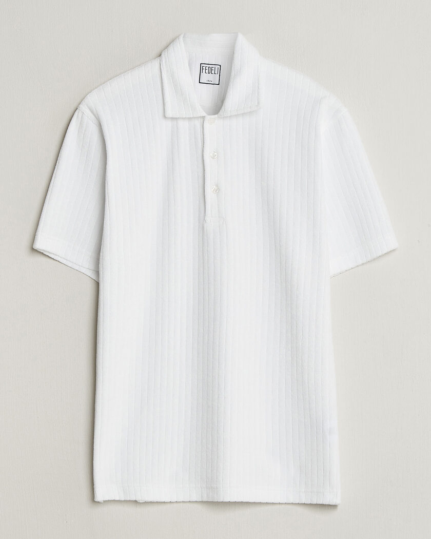 Fedeli Rib Terry Polo White – Blanco