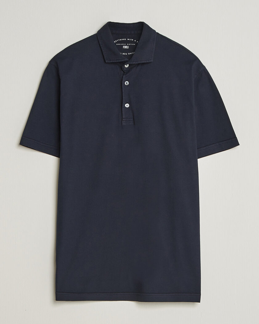 Fedeli Zero Organic Cotton Polo Navy – Azul