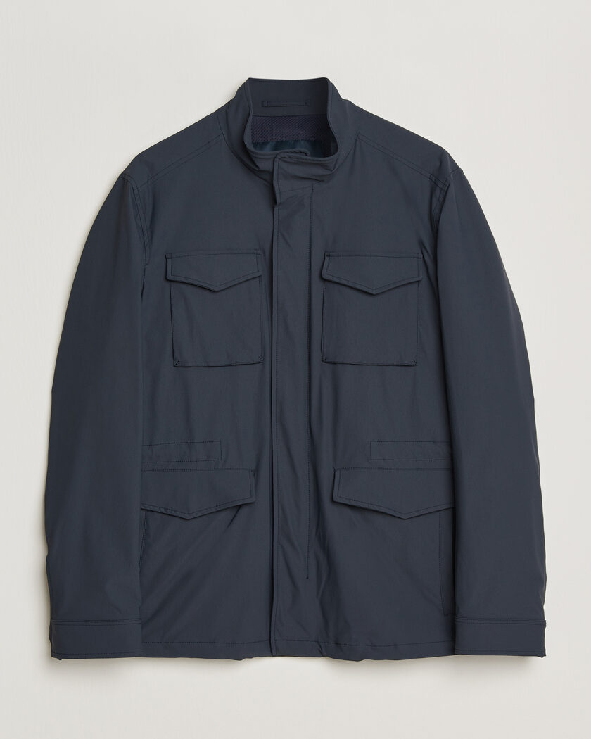 Herno Soft Nylon Field Jacket Navy – Azul