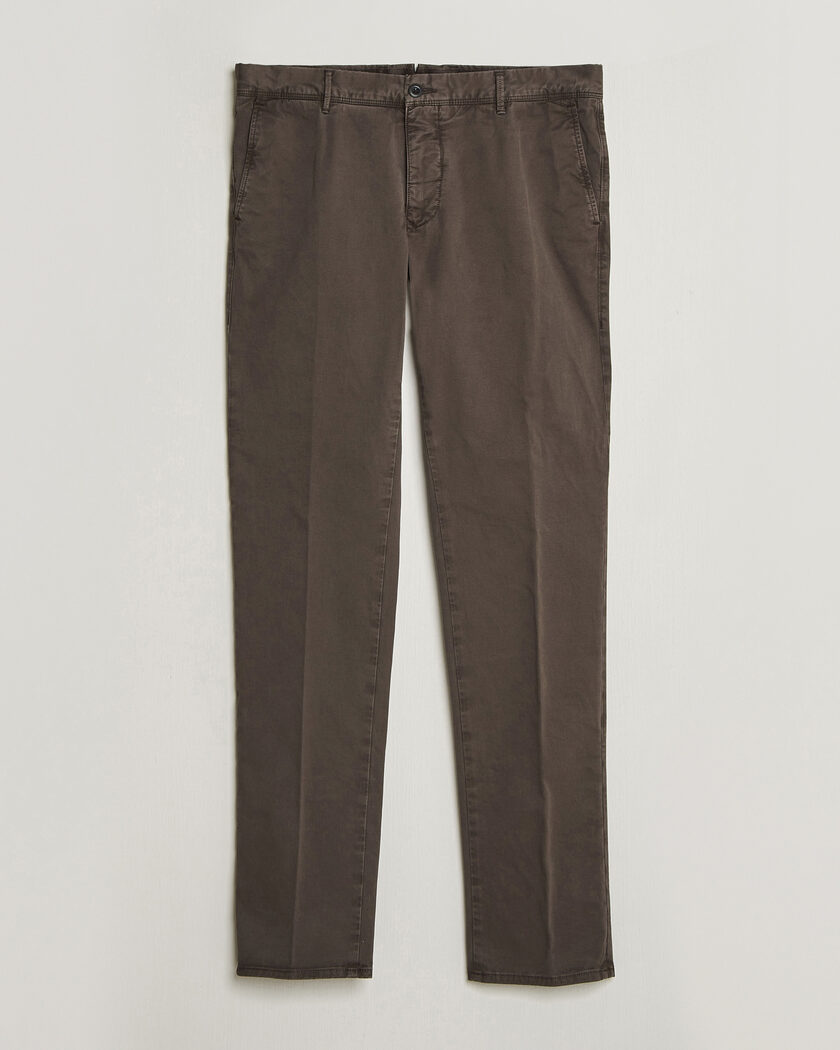 Incotex Slim Fit Garment Dyed Slacks Dark Brown – Marrón