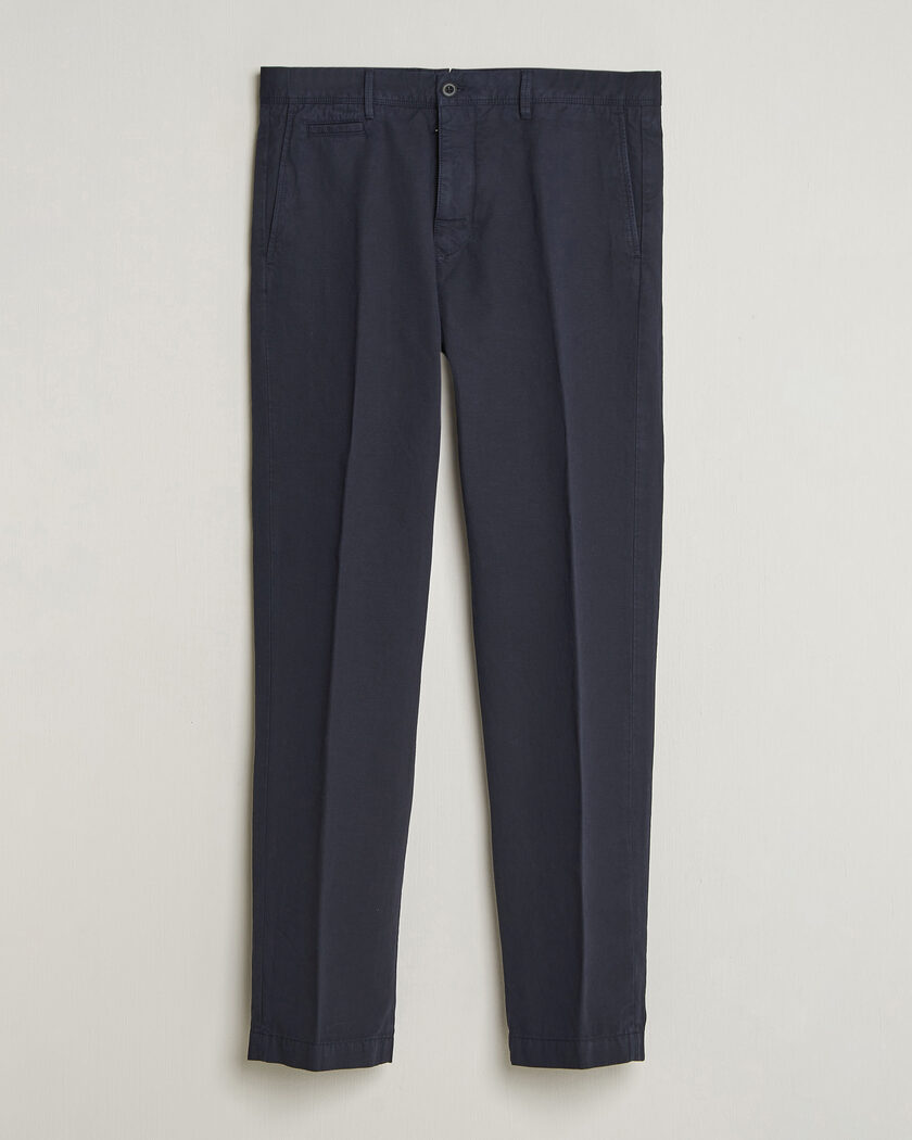 Incotex Regular Fit Cotton/Linen Slacks Navy – Azul