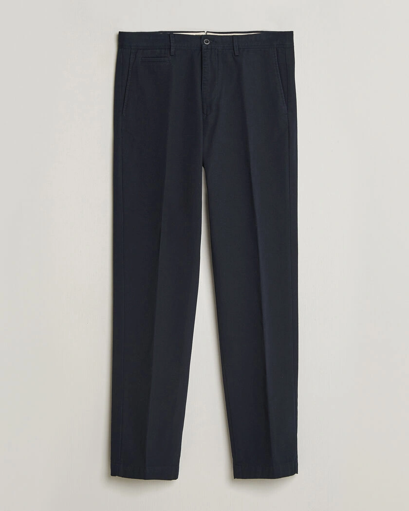 Incotex Regular Fit Uniform Cotton Slacks Navy – Azul