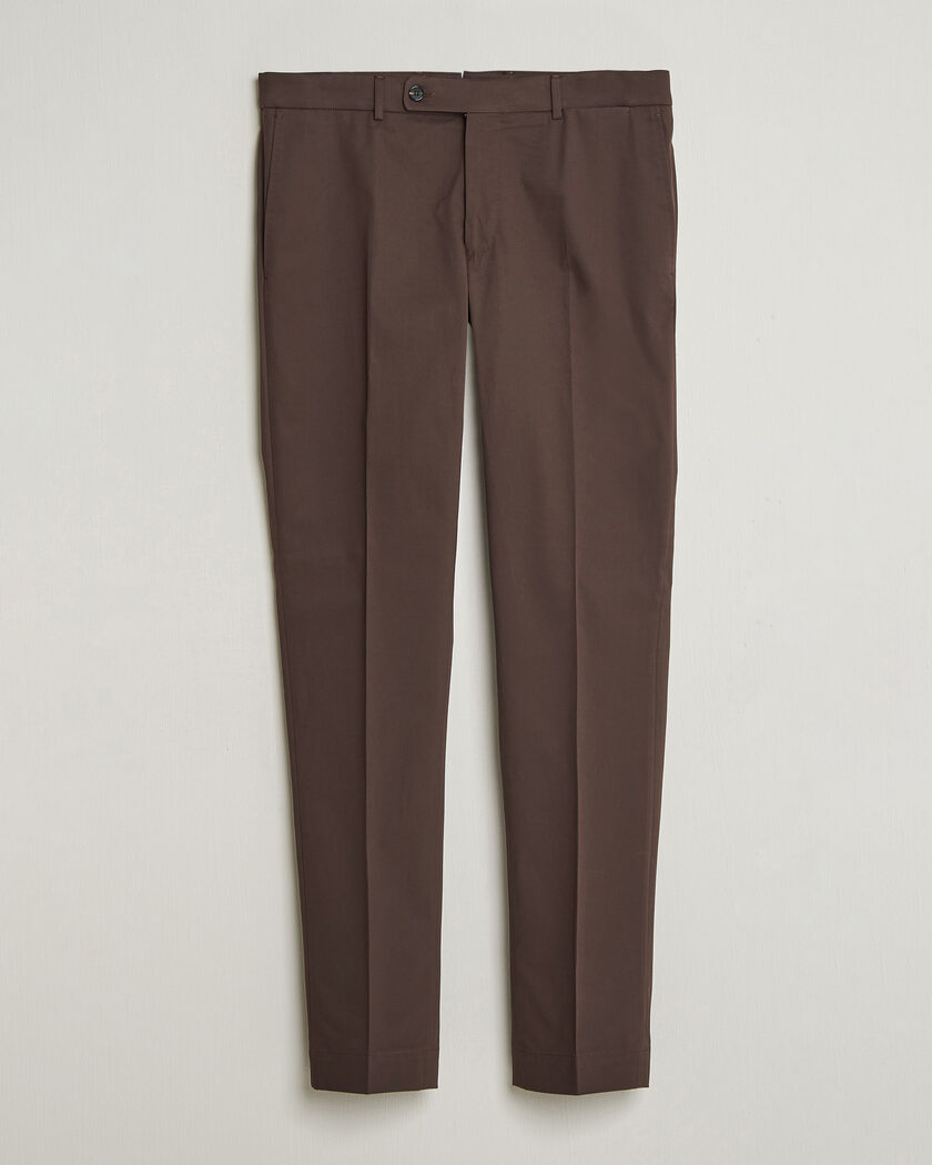 Incotex Regular Fit Flexgab Cotton Chinos Dark Brown – Marrón