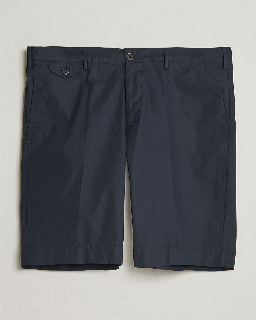 Incotex Cotton Poplin Shorts Navy – Azul