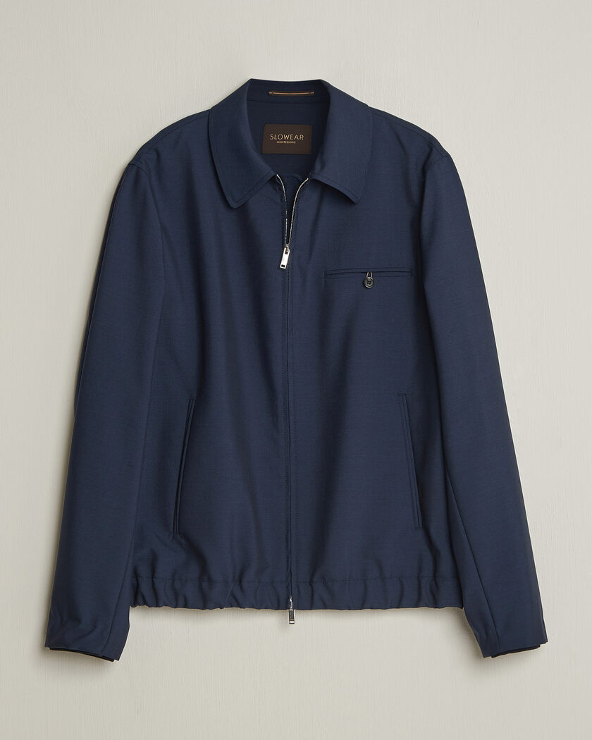 Incotex Primo Wool Shirt Jacket Navy – Azul