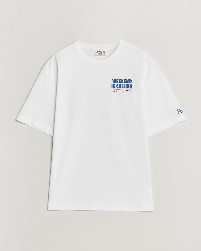 MC2 Saint Barth Back Printed Cotton T-Shirt Weekend Jet – Blanco