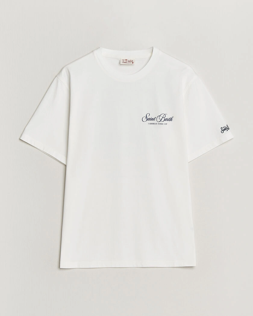 MC2 Saint Barth Back Printed Cotton T-Shirt Gustavia Cup – Blanco