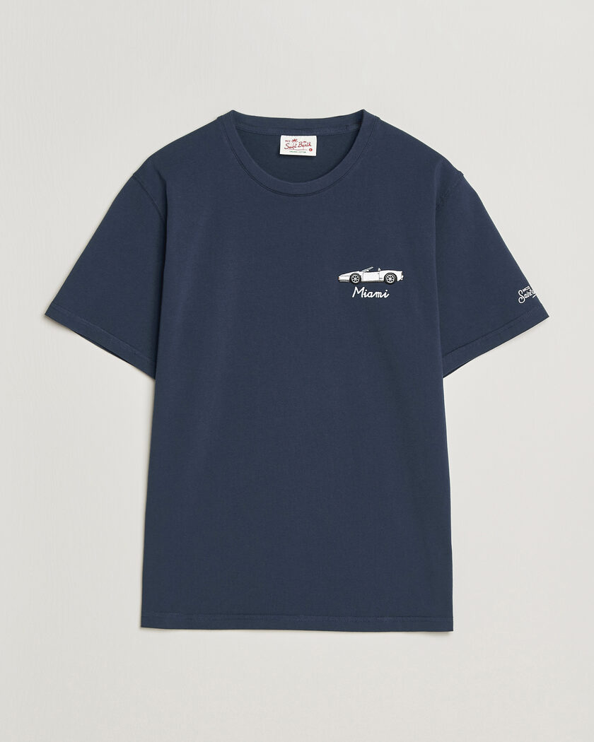 MC2 Saint Barth Printed Cotton T-Shirt Car Miami – Azul