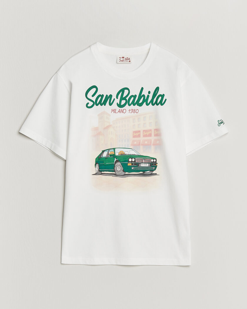MC2 Saint Barth Printed Cotton T-Shirt San Babila Car – Blanco