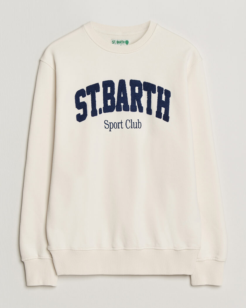 MC2 Saint Barth Terry Cotton Logo Sweatshirt Off White – Blanco