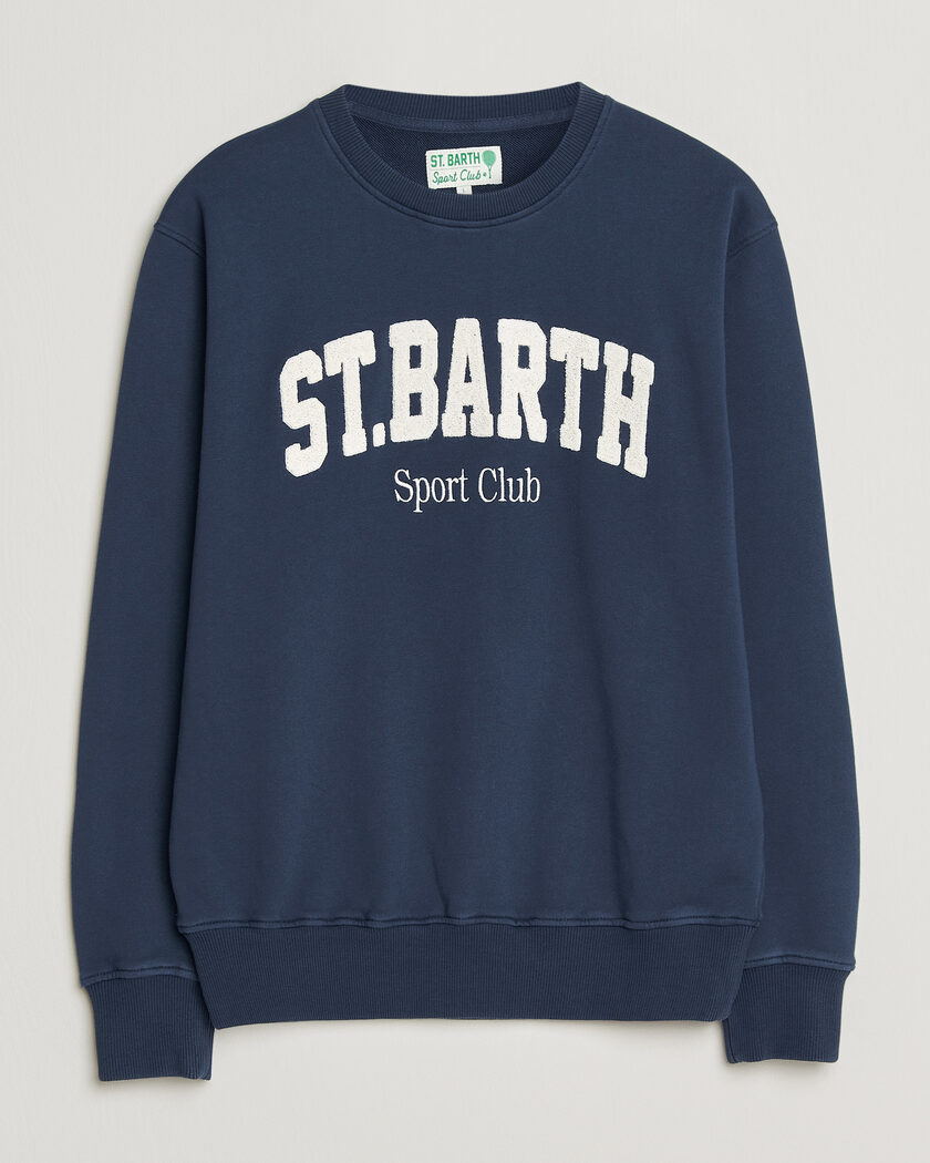 MC2 Saint Barth Terry Cotton Logo Sweatshirt Navy – Azul