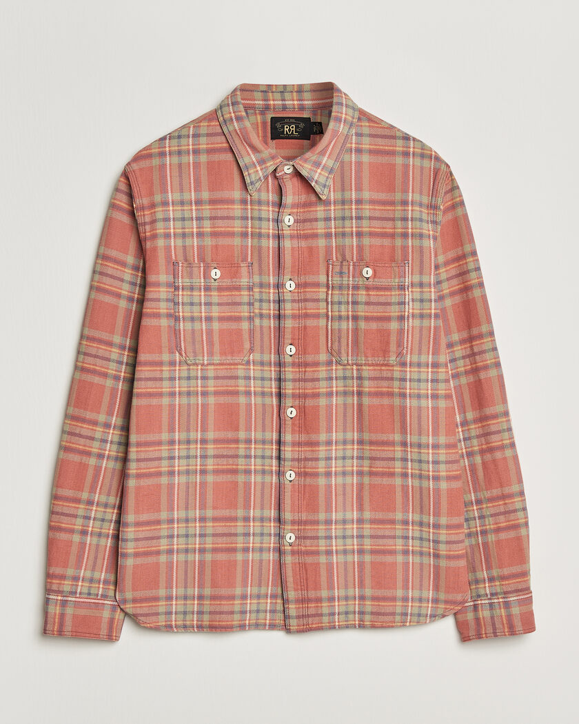 RRL Cameron Double Pocket Shirt Red/Blue Check – Multicolor