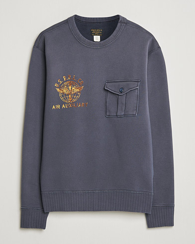 RRL Training Crew Sweatshirt Faded Blue – Azul