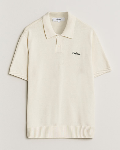 Palmes Cotton Knit Polo Off White – Blanco
