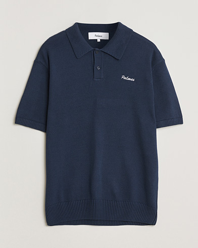 Palmes Cotton Knit Polo Navy – Azul