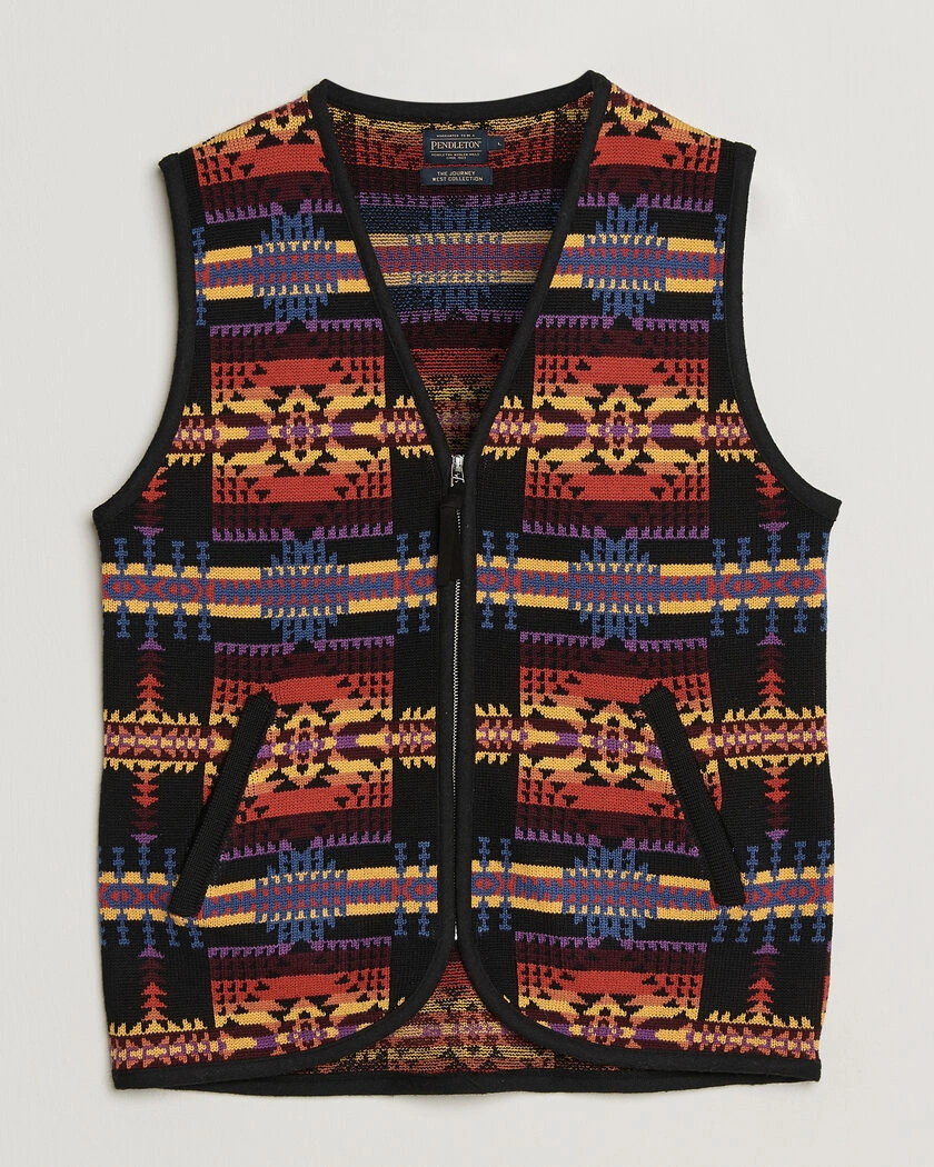 Pendleton Jacquard Vest Black – Multicolor