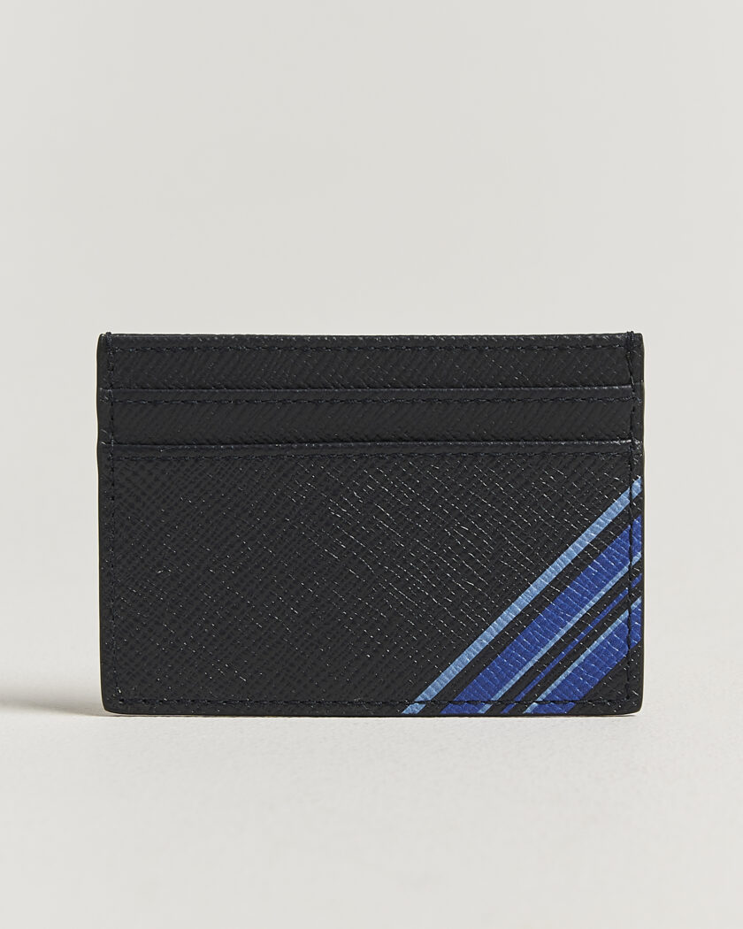Smythson Panama Flat Cardholder  Navy – Azul