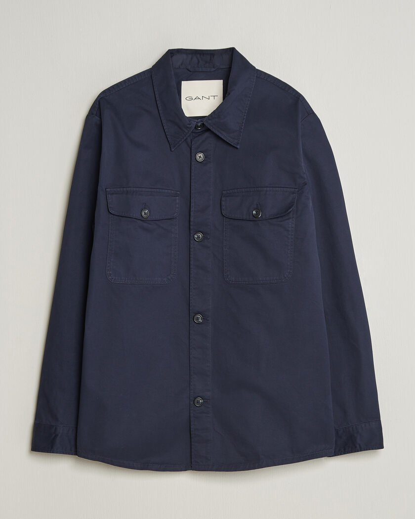 Gant Regular Fit Cotton Twill Overshirt Evening Blue – Azul