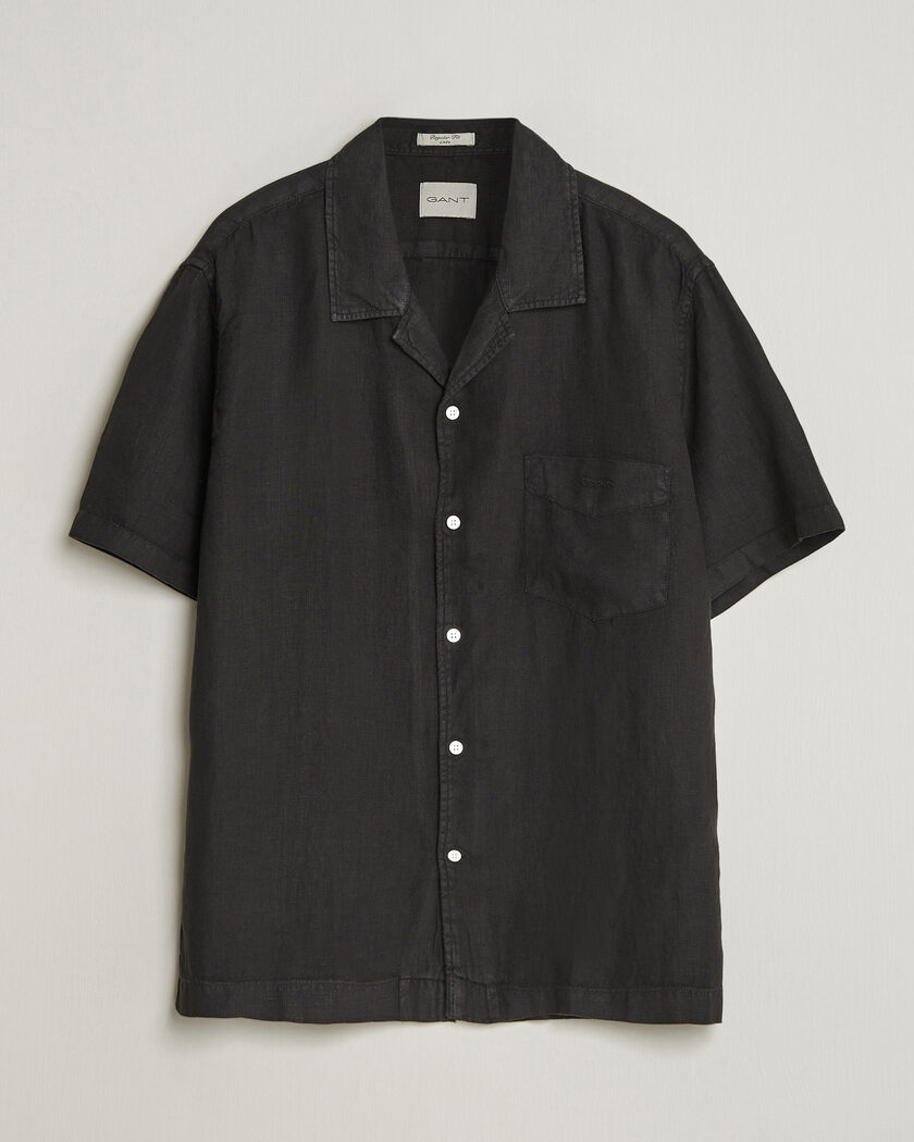Gant Regular Fit Garment Dyed Resort Shirt Black – Negro
