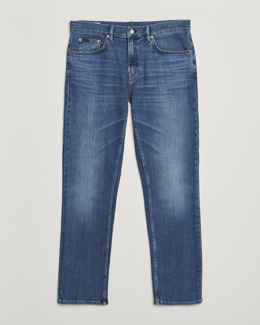 GANT Regular Fit Jeans Mid Blue Broken In – Azul