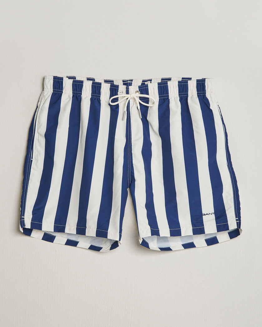 GANT Blockstriped Swimshorts Rich Navy – Azul