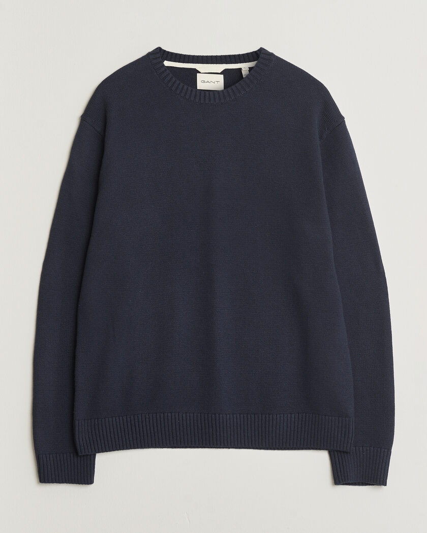 Gant Cotton/Cashmere Knitted Sweater Evening Blue – Azul