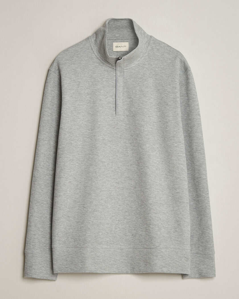 Gant Light Sacker Rib Half Zip Grey Melange – Gris