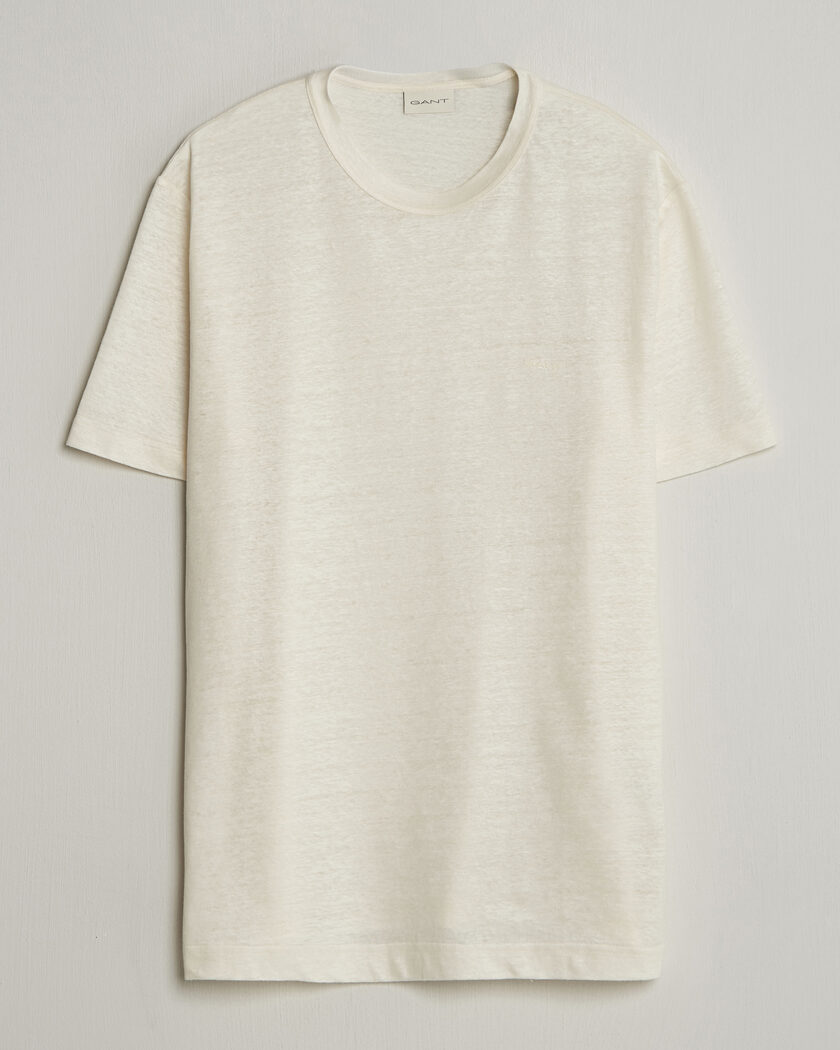 Gant Linen T-Shirt Creamed White – Blanco