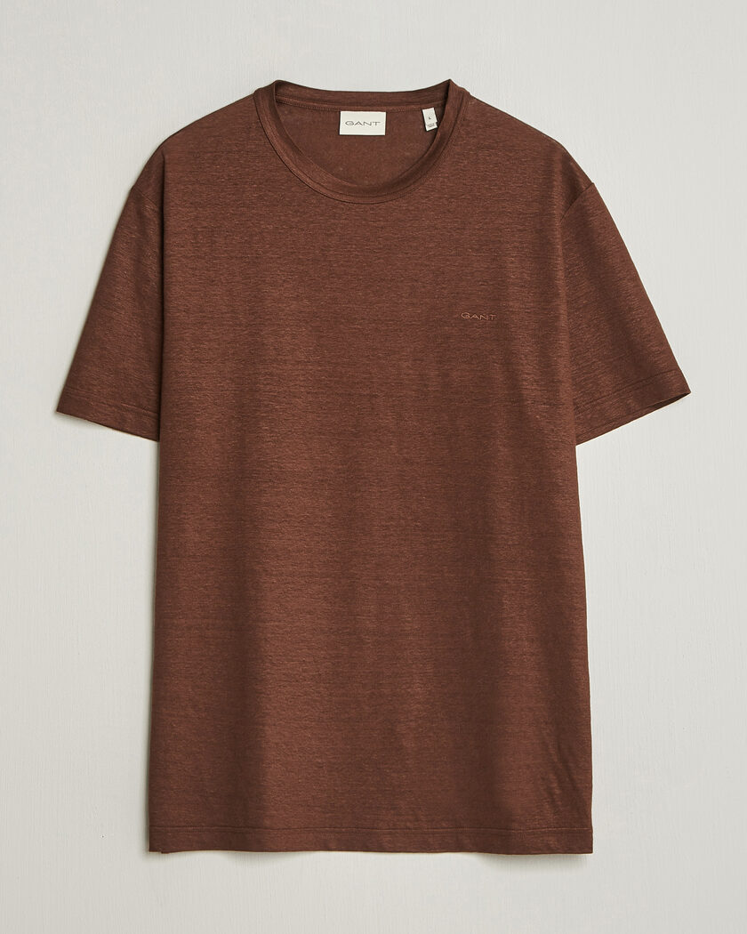 GANT Linen T-Shirt Mahogany Brown – Marrón