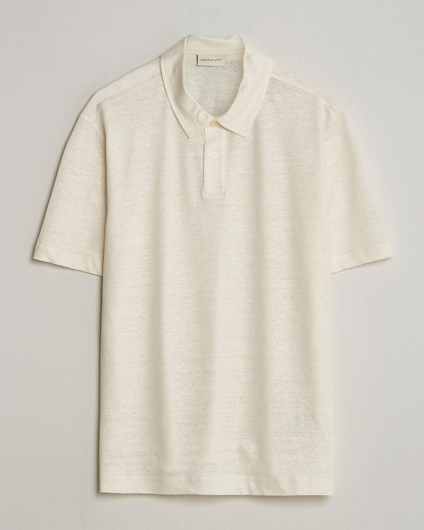 GANT Linen Polo Creamed White – Blanco