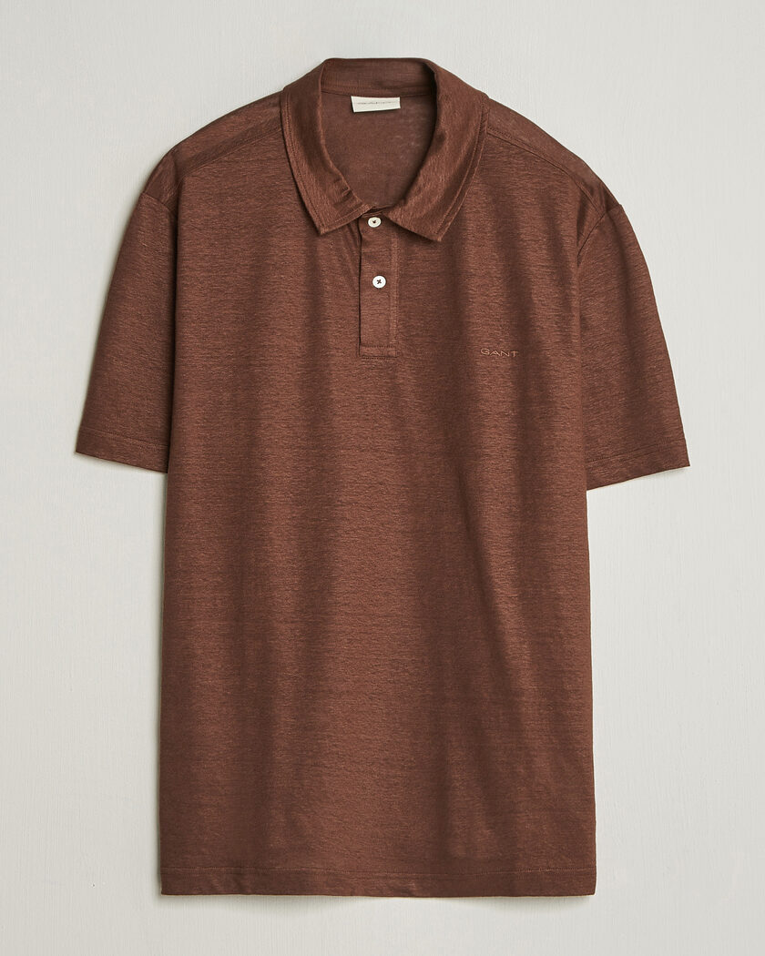 GANT Linen Polo Mahogany Brown – Marrón