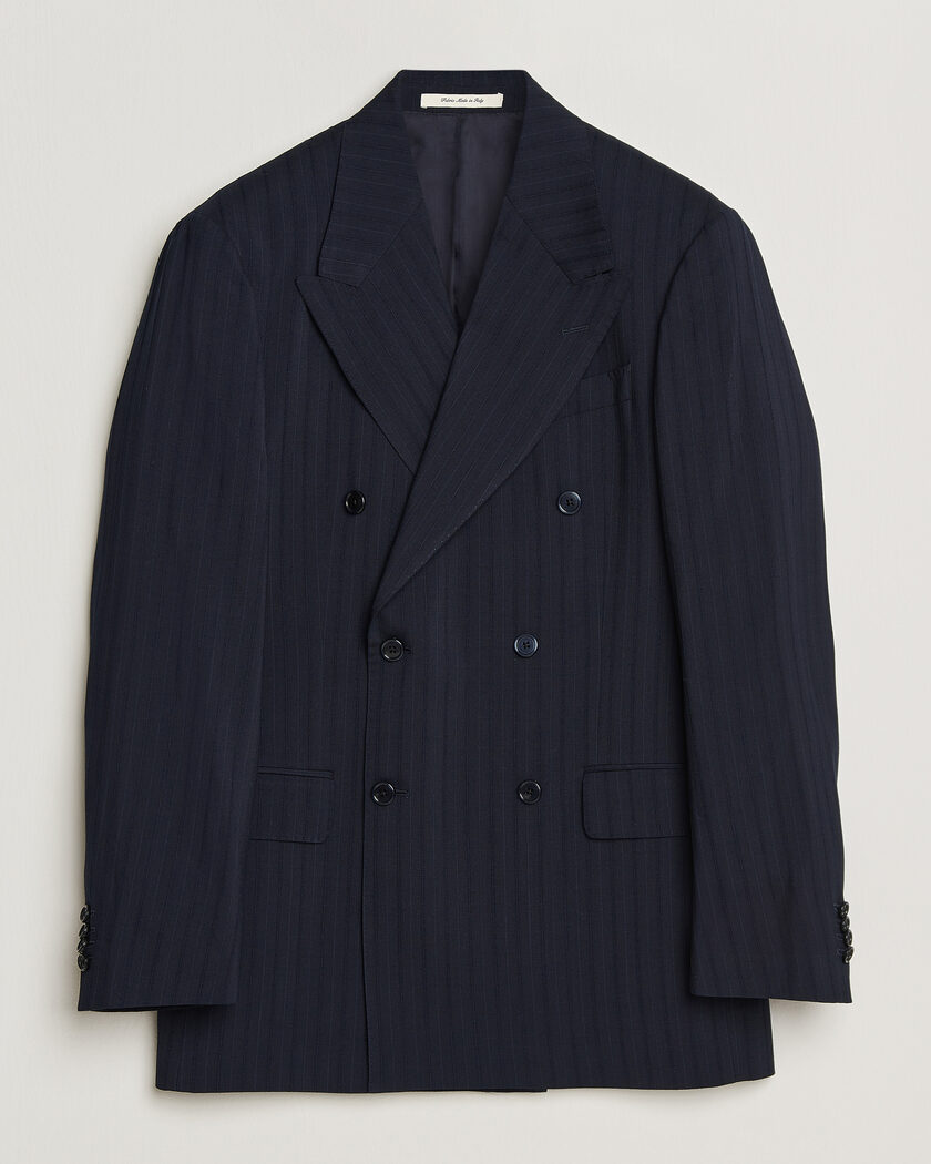 Gant Tonal Pinstriped Suit Blazer Evening Blue – Azul