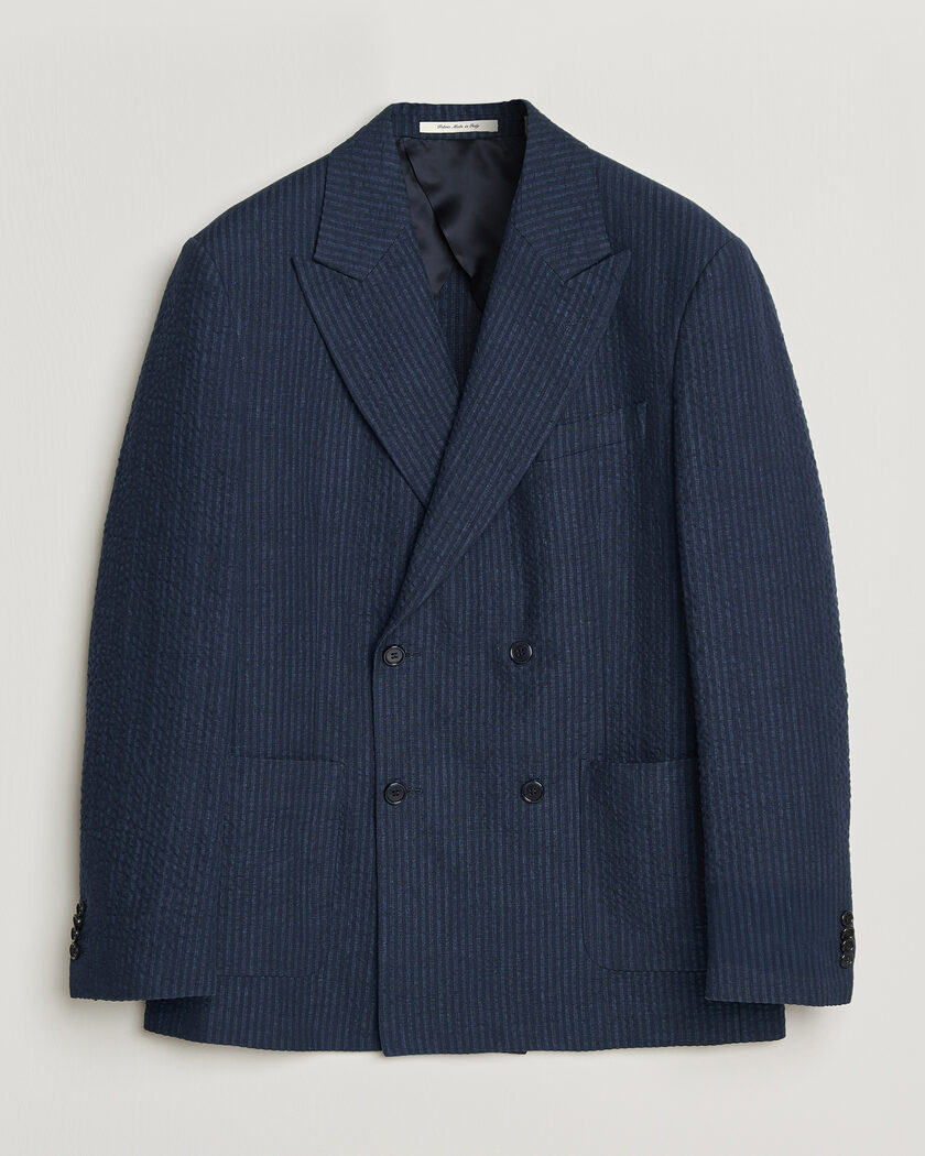 Gant Linen Indigo Seersucker Blazer Bid Blue – Azul