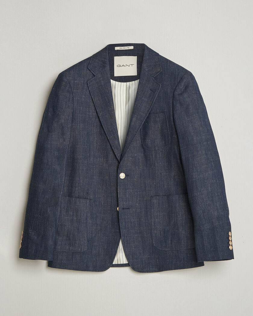 GANT Cotton Indigo Club Blazer Dark Blue Raw – Azul