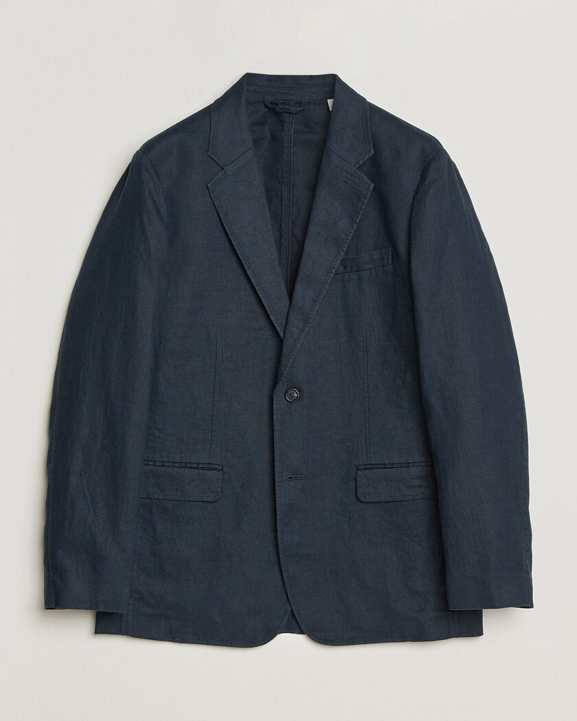 GANT Garment Dyed Linen Blazer Evening Blue – Azul