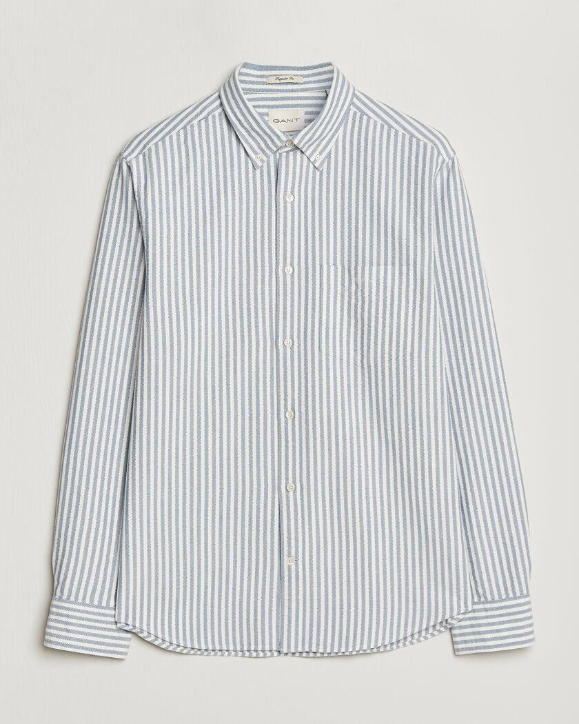 GANT Regular Fit Textured Striped Shirt Vintage Blue – Azul