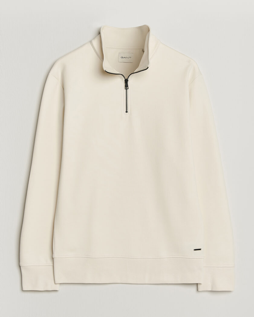 Gant Interlock Half Zip Creamed White – Blanco