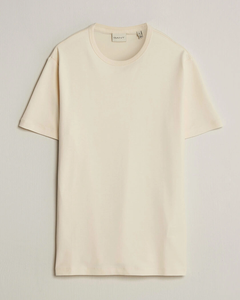 GANT Interlock Crew Neck T-Shirt Creamed White – Blanco